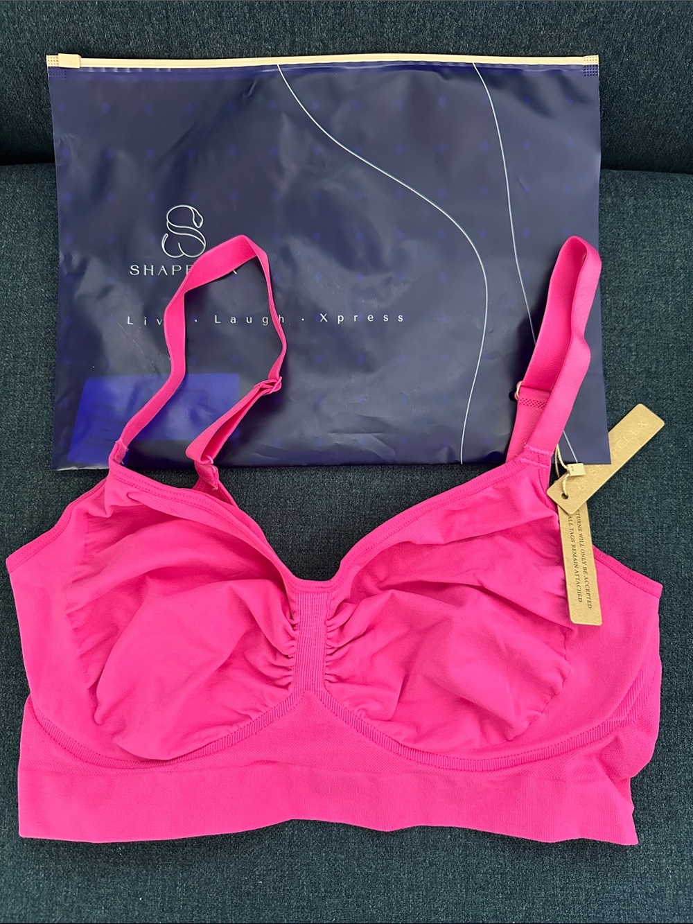 Shapellx Bare Essentials™
Skin Flow Smooth Unlined Wireless Bra - Pink XL NEW